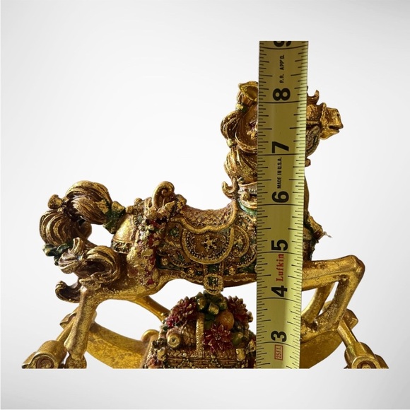 SAN FRANCISCO MUSIC BOX COMPANY GOLDEN OPULENCE MUSICAL ROCKING HORSE - Picture 8 of 8